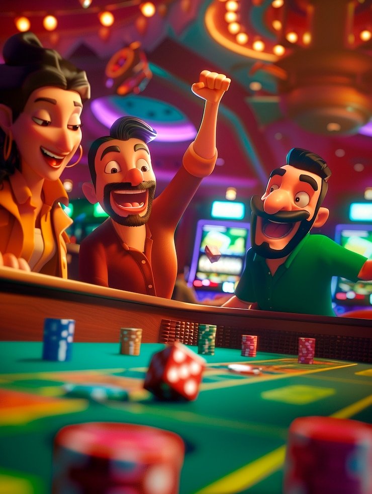 Antarmuka Caribbean Stud Poker di aplikasi maksimtoto dengan kartu dealer dan pemain terlihat jelas